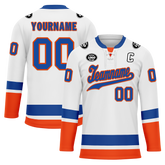Custom White Orange Personalized Hockey Jersey HCKJ01-D0a700e